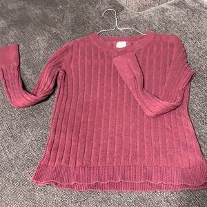 Dark maroon with purple in it.